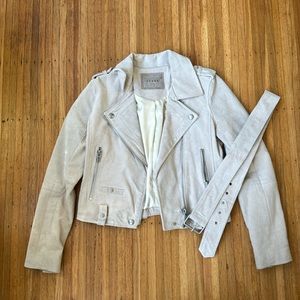 Blank NYC Beige Suede Leather Jacket XS